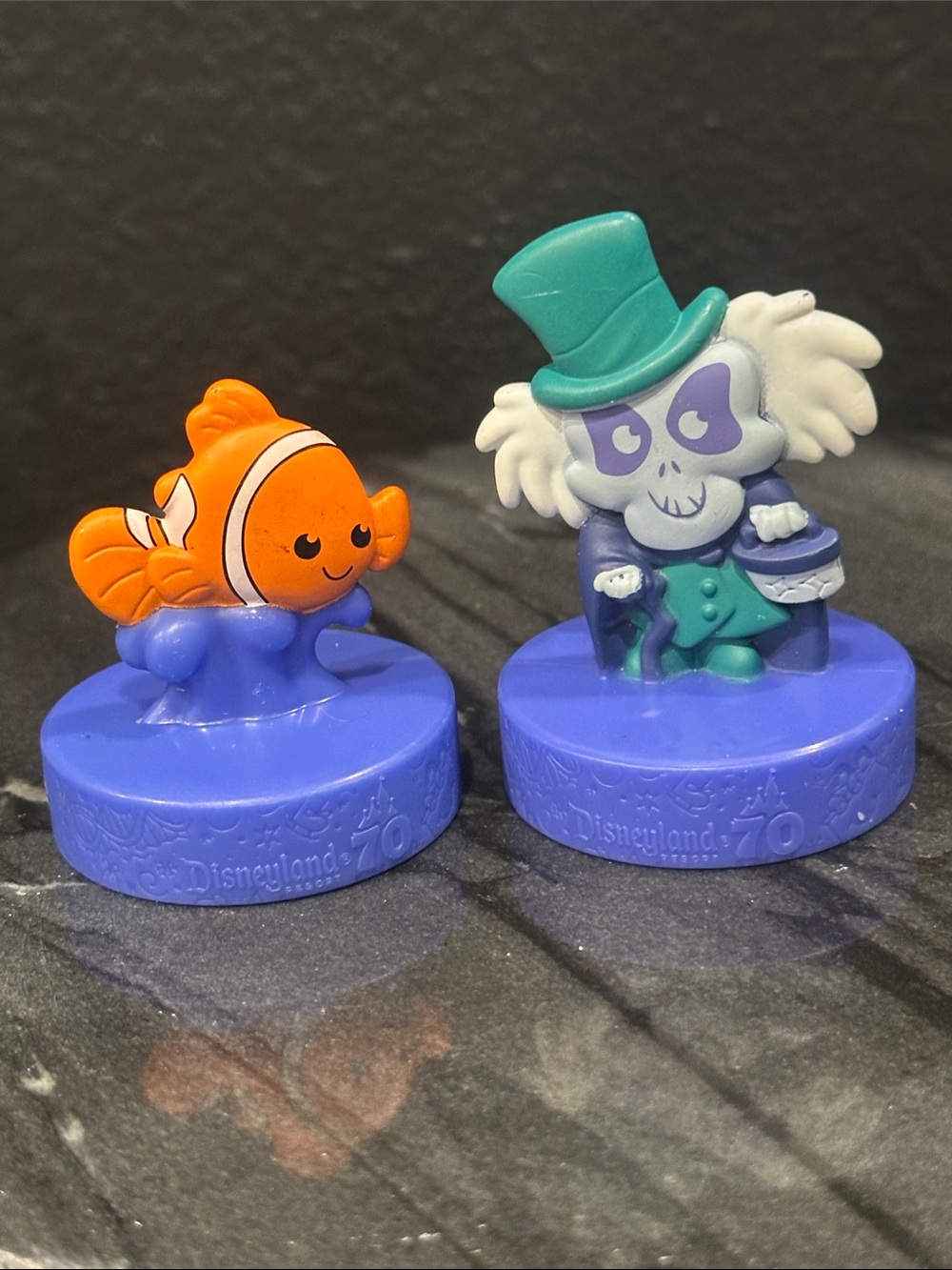 Disneyland 70th anniversary collectible toys Nemo and hatbox ghost set of 2